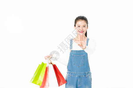 智能购物袋年轻女生智能购物背景