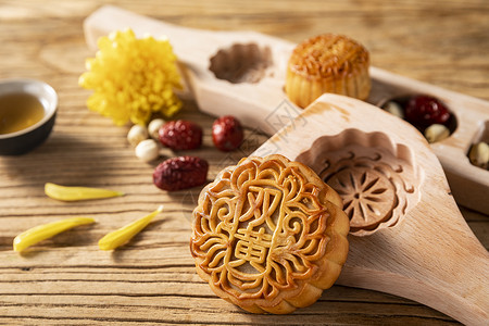中秋节广式月饼背景图片