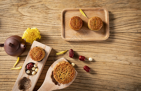 中秋节广式月饼背景图片