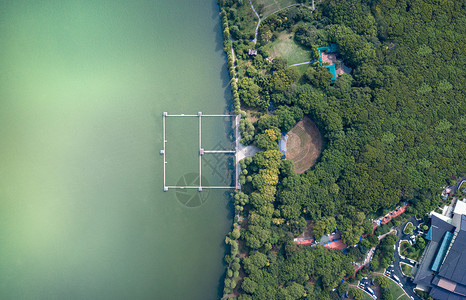 东湖听涛景区武汉东湖听涛航拍背景