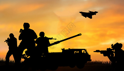 军用飞机剪影战争演习设计图片