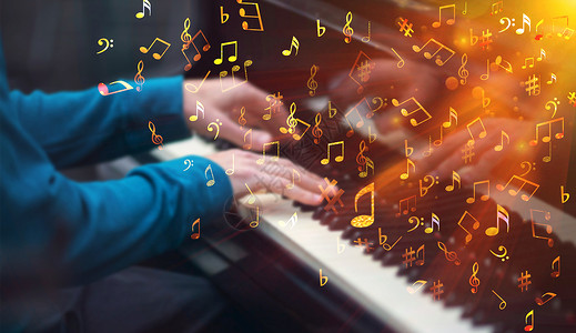 听音乐的人弹钢琴设计图片