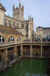 英国英格兰风景英格兰罗马浴场背景