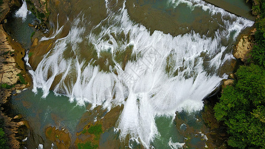 黄果树瀑布航拍河流高清图片素材