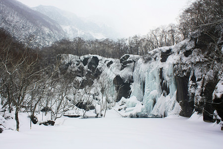 冰冻瀑布长白山冰冻的瀑布背景