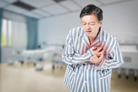 心血管疾病患者老人病痛设计图片