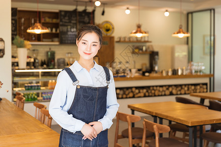 年轻咖啡馆服务员背景图片