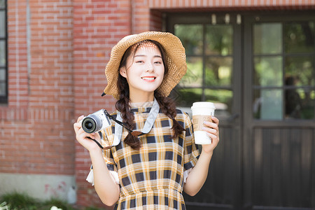 青春文艺复古美女背景图片