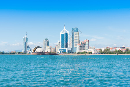 水上滑板海滨城市风光背景