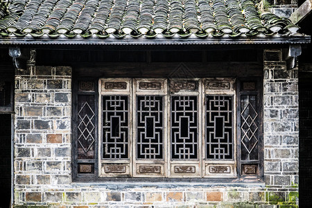 老旧窗户传统古典建筑背景