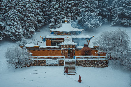 格尔登寺郎木寺格尔底寺背景