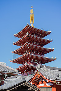 日本浅草寺五重塔日本佛高清图片
