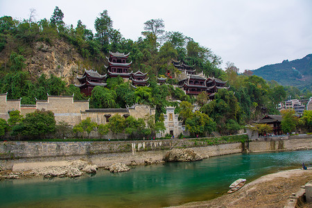 青龙洞古建筑群贵州黔东南苗族侗族自治州青龙洞景区背景