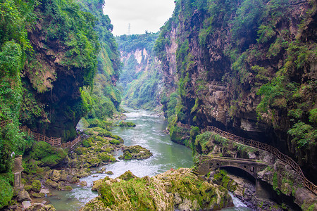 翠谷瀑布贵州黔西南马岭河峡谷背景