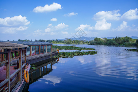 公园游船普者黑游船湿地公园背景