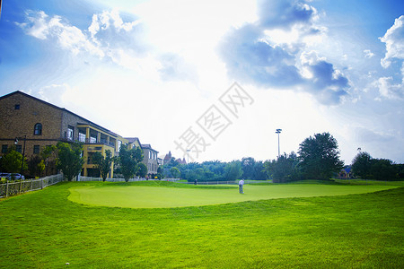 高尔夫练习球场背景图片