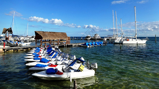 海滨景色墨西哥尤卡坦半岛坎昆度假海滨背景