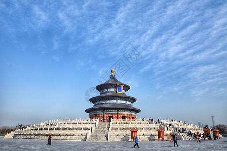 北京财富中心北京天坛背景