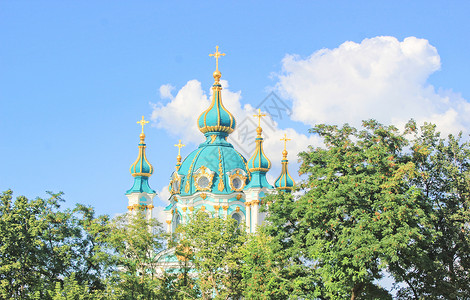 乌克兰基辅圣安德鲁教堂高清图片