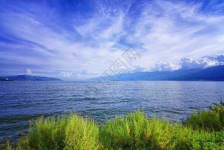 金蟾岛大理洱海金梭岛海边背景