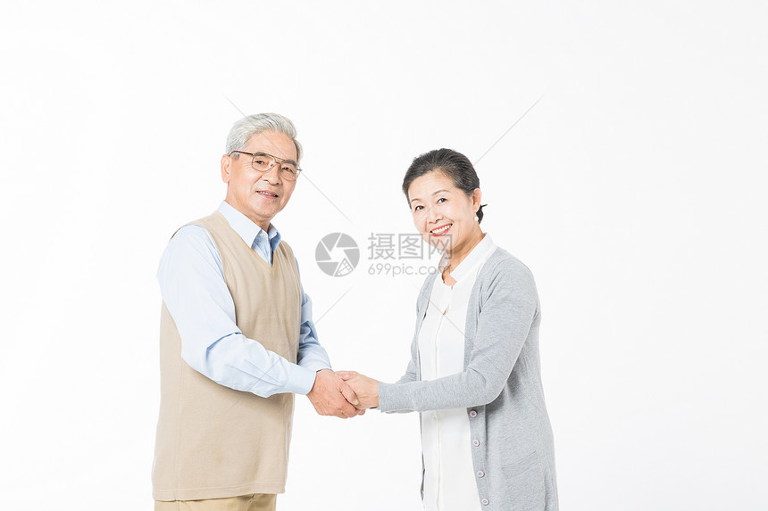 恩爱老年夫妻握手图片