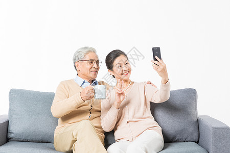 老年夫妻手机自拍图片