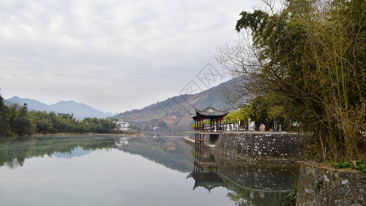 宣城人民银行绩溪县徽派建筑徽派乡村背景