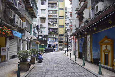 葡萄牙殖民地澳门老城区背景