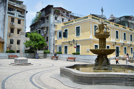 葡萄牙殖民地澳门老城区背景