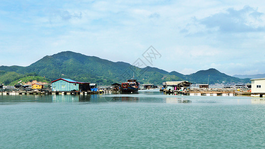 捕鱼小搭档霞浦滩涂大海背景