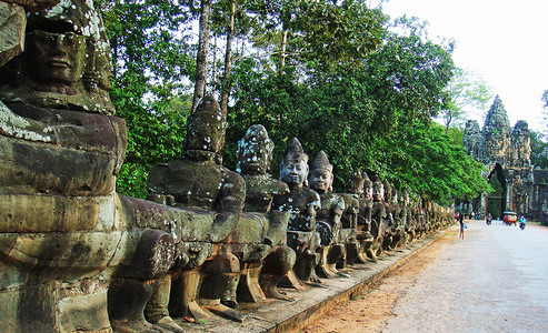 王小卤柬埔寨暹粒通王城Angkor Thom背景