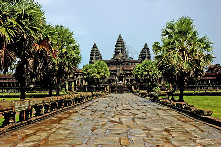 宗教建筑群柬埔寨吴哥窟Angkor Wat背景