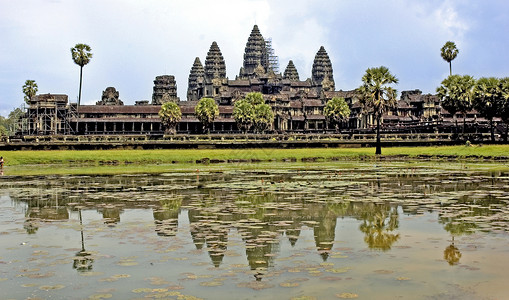 宗教建筑群柬埔寨吴哥窟Angkor Wat背景