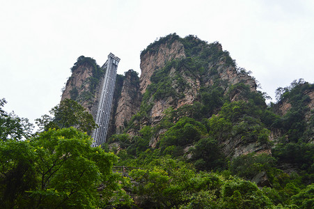 张家界百龙电梯张家界电梯背景