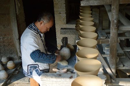 瓷器制作江西景德镇陶瓷烧窑古窑民俗博览区背景