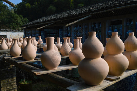 古窑里的柴房江西景德镇陶瓷烧窑古窑民俗博览区背景