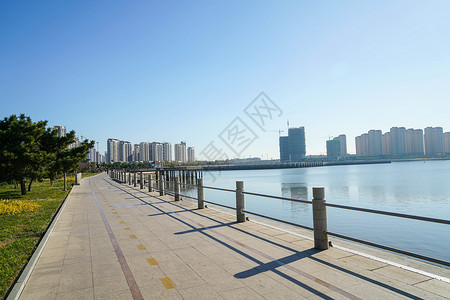 好客山东青岛黄岛海滨风光背景