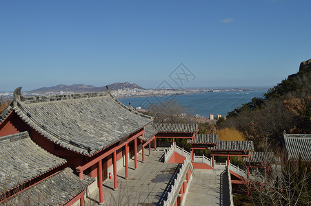 初五庙会威海石岛赤山风景区背景