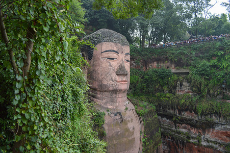 摩崖石刻乐山大佛景区风景照背景