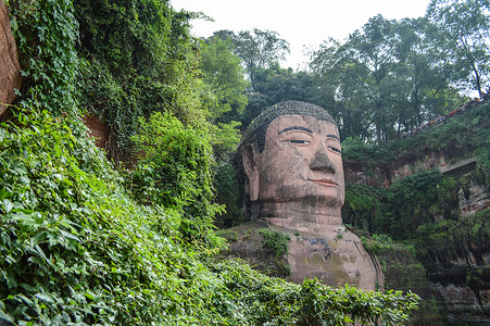 乐山大佛景区风景照背景图片