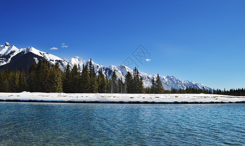 加拿大班夫国家公园雪景背景