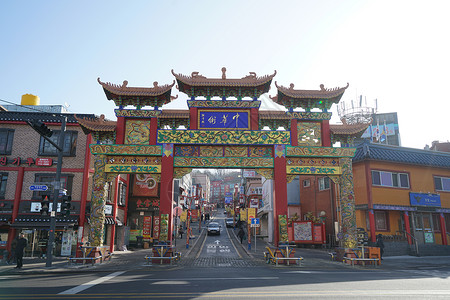 韩国仁川中国城背景图片
