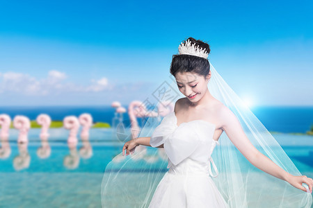 婚纱海边新娘设计图片