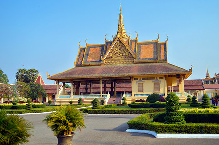 大气恢弘柬埔寨金边皇宫背景