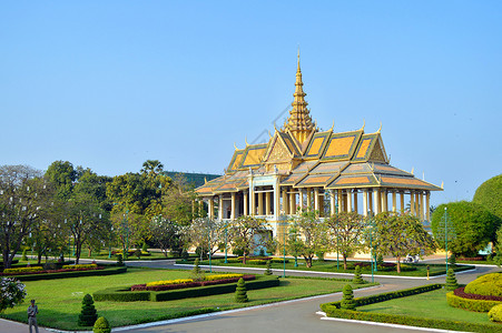 柬埔寨女柬埔寨金边皇宫背景