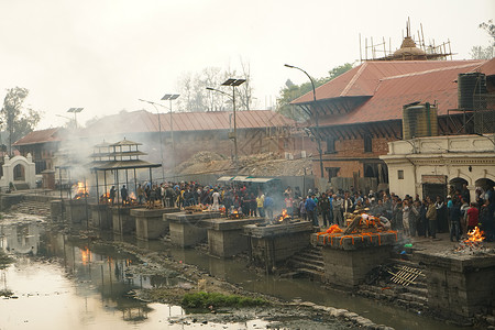 帕斯曼尼泊尔古寺庙烧尸庙背景
