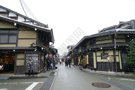 日本高山城市风光背景图片