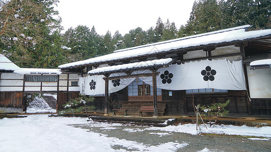 日本高山城市风光背景图片