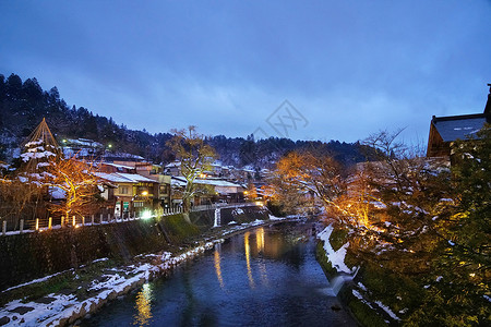 日本高山城市风光背景图片