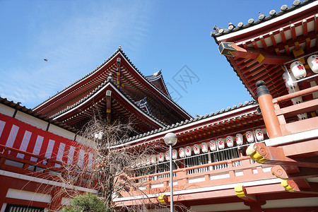 日本名古屋传统寺庙背景图片